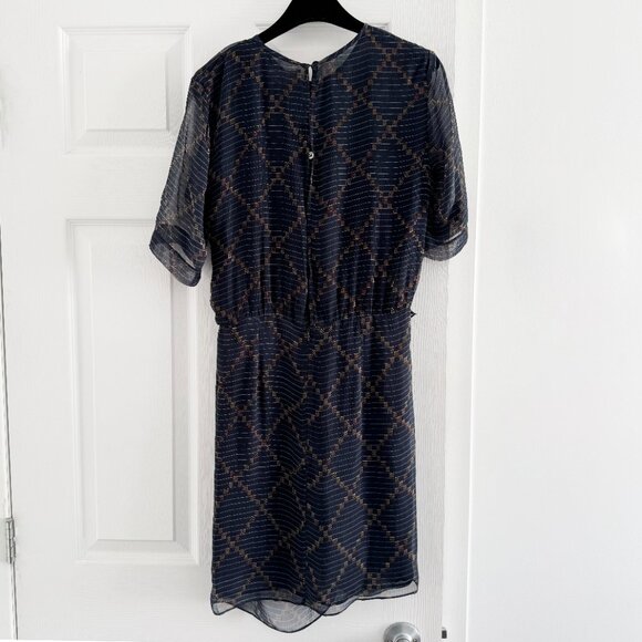 Isabel Marant Etoile "Barden" Navy Silk Dress, size 38 (fits like a 2/4) - Picture 10 of 12
